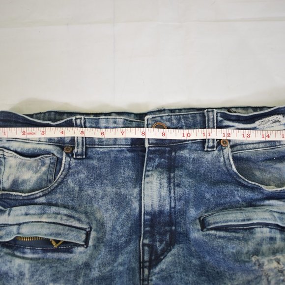 Men’s Focus Company Co Distressed Acid Washed Demin Skater Jeans size 34x32 - Picture 2 of 11